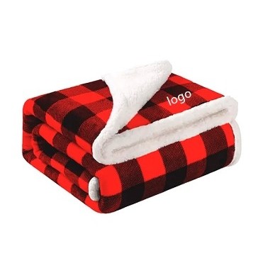 Double-Sided Sherpa Fleece Throw Plush Blanket